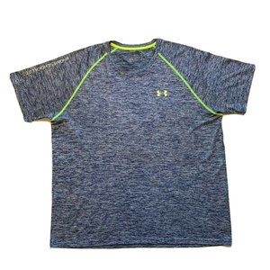 Under Armour HeatGear Athletic Top T Shirt‎ Mens XL Short Sleeve Loose Gym Blue